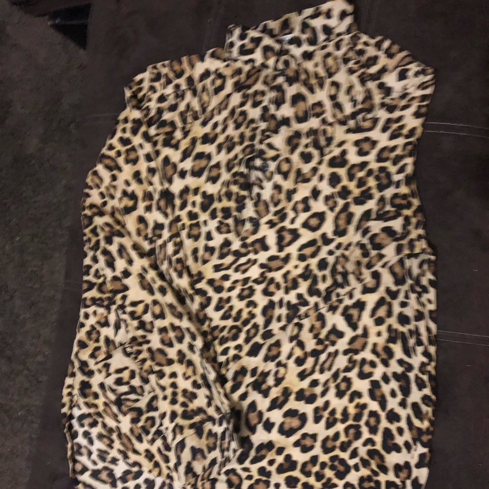 Cheetah print button down